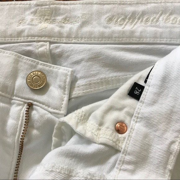 7 For All Mankind cropped boot white jeans - Picture 7 of 9